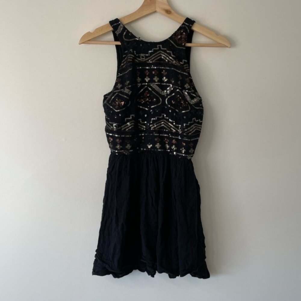 Hollister dress mini blue gold small